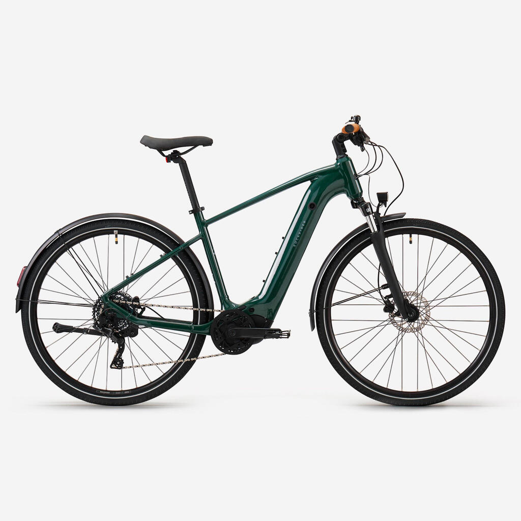 Electric hybrid bike with central motor and high frame, E-ACTV 500 - Green